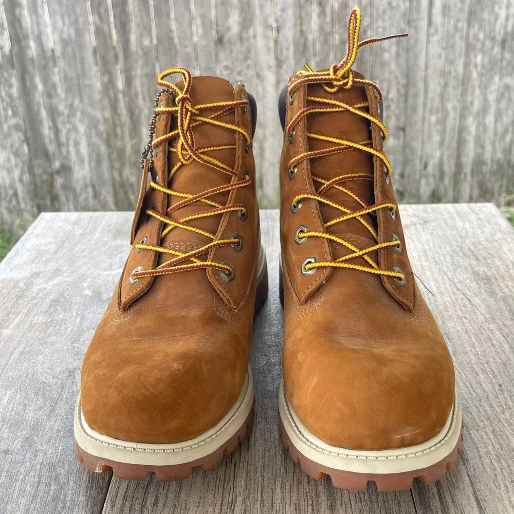 Timberland Premium Boots Boys 5.5 6 Inch Brown Wheat‎ Waterproof Nubuck Leather
